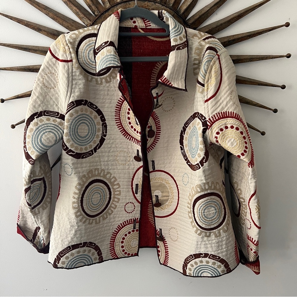 Lilly Pad  Collection TAPESTRY REVERSIBLE JACKET WORK DRESSY M